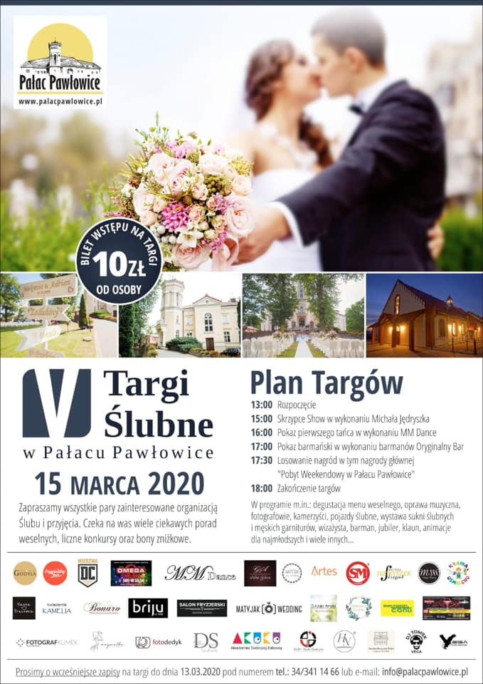 V Targi Ślubne w Pałacu Pawłowice 15.03.2020r.